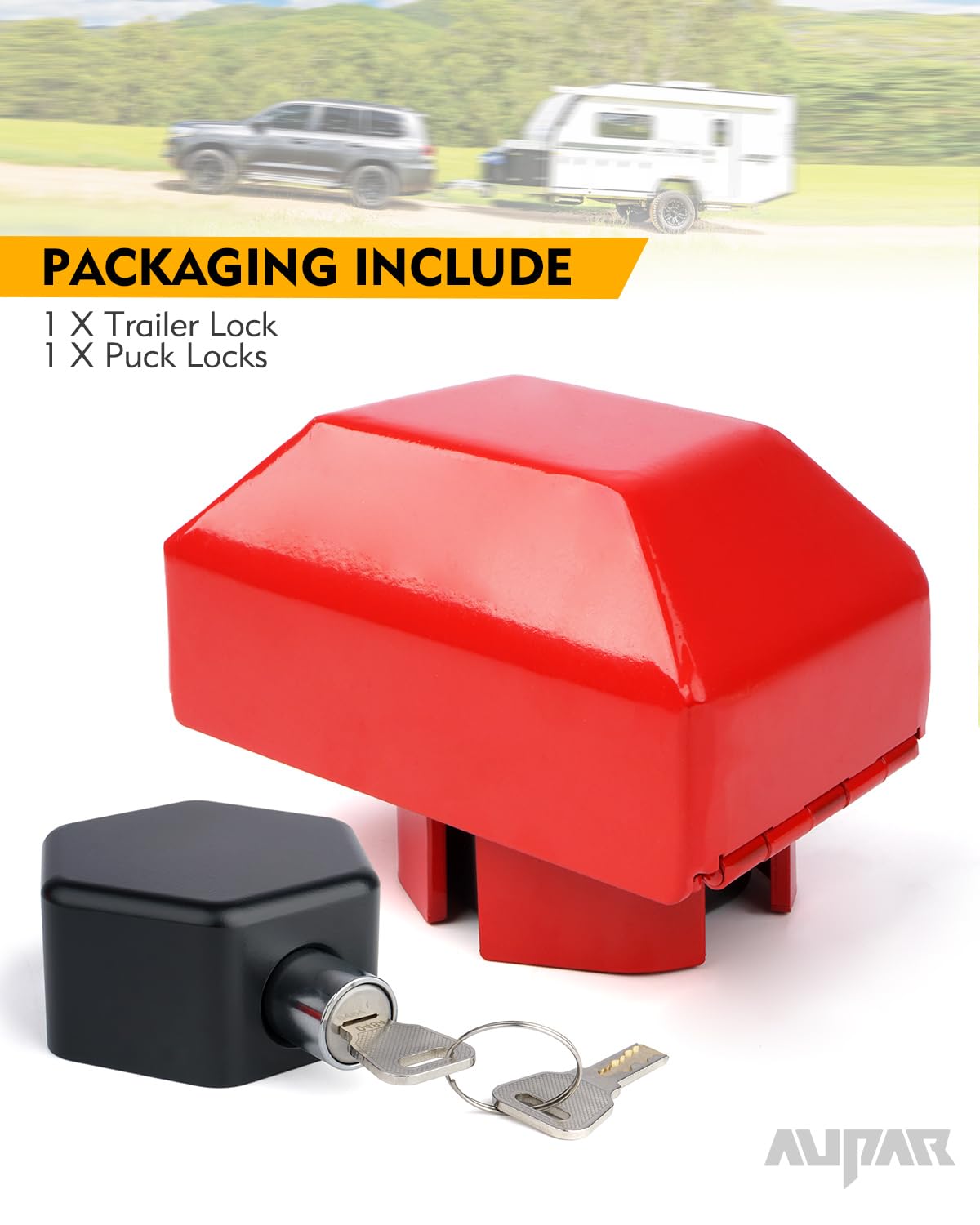 Heavy Duty Trailer Lock for 2 5/16 Inch Coupler - Anti-Rust & Secure Tongue Lock for RV, Boat & Utility Trailers - Perfect for Outdoor Storage & Travel Security