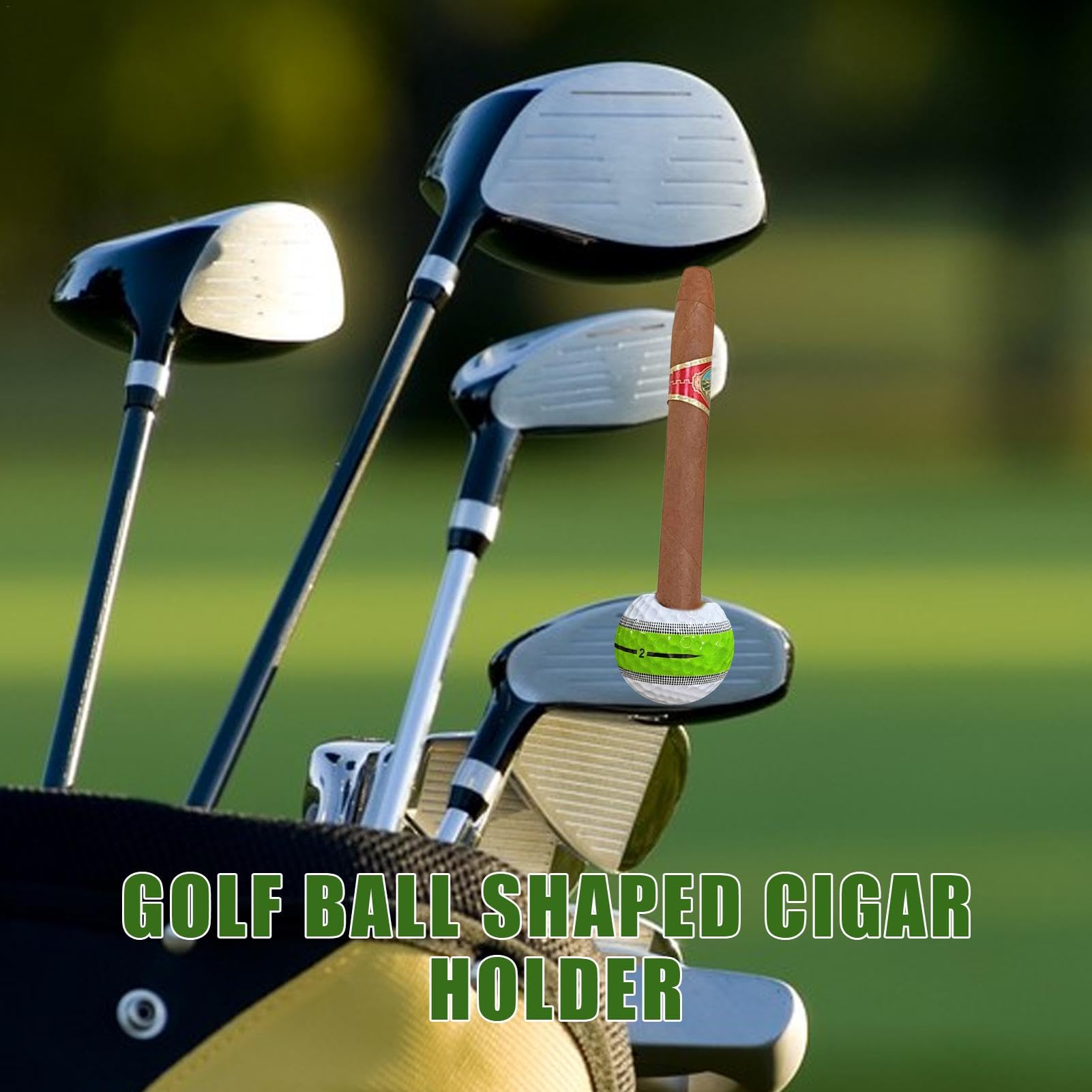Magnetic Golf Ball Cigarette Holder - Portable & Secure Golf Cart Accessory for Golfers | Perfect for On-Course Smoking Breaks & Golf Outings