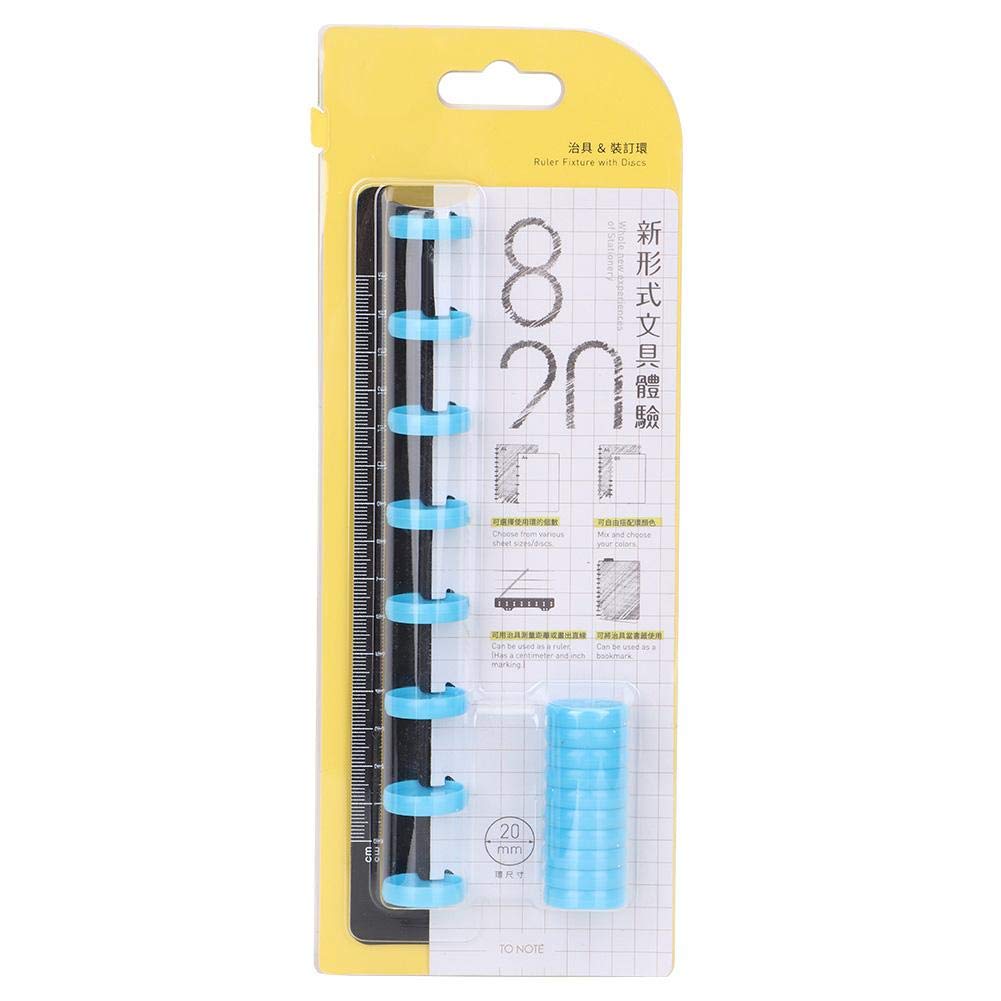 Professional Marking Punching Accessories Set - A5 8-Hole Punching Ruler & Mushroom Buckle for Notebook Binding | Perfect for DIY Scrapbooking, Journaling & Office Organization