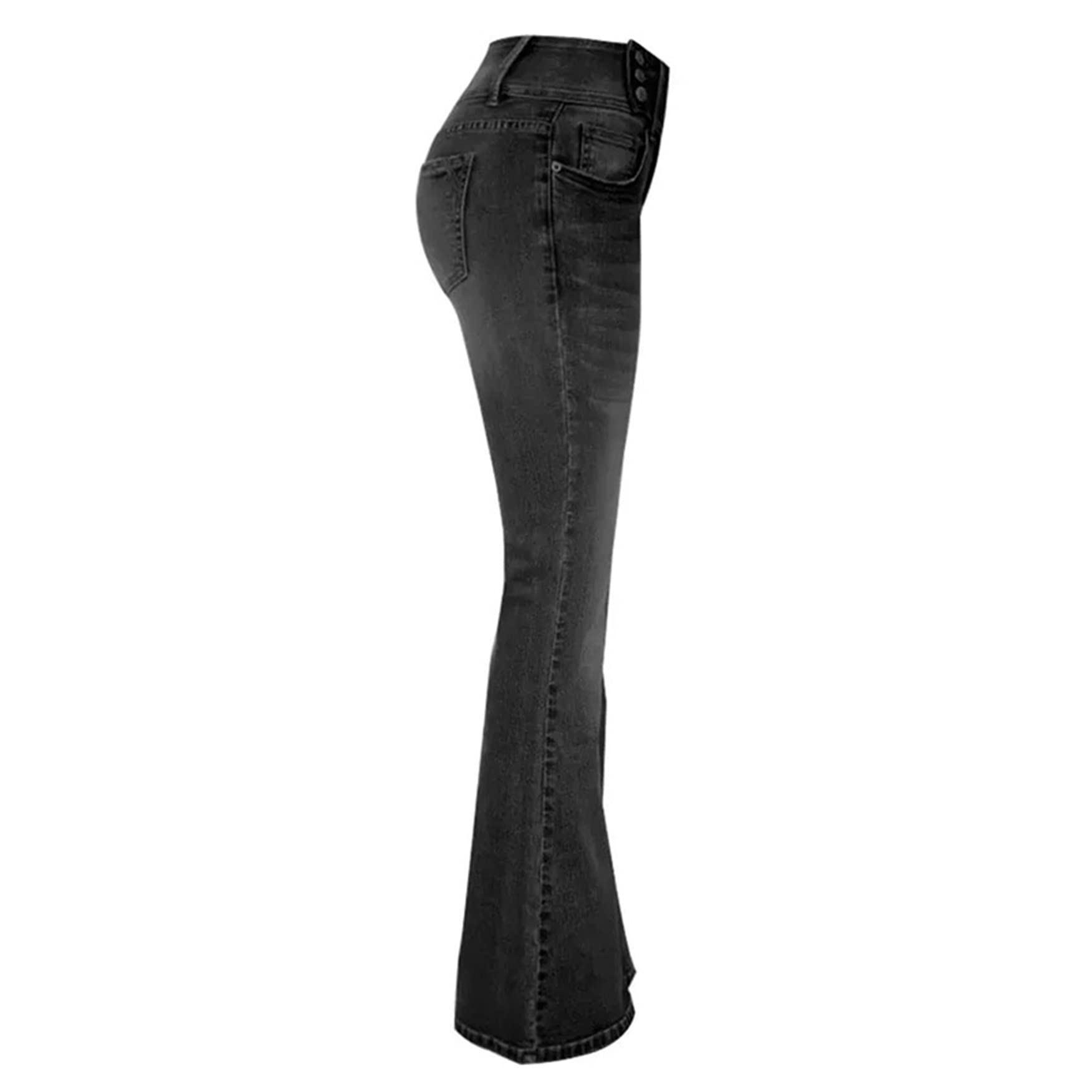 Vintage Women's Flare Jeans - Mid Waist Stretch Denim Pants, Straight to Wide Leg Bell Bottoms (XS 29W, Black) | Perfect for Casual Wear, Retro Outfits & 70s Style Fashion