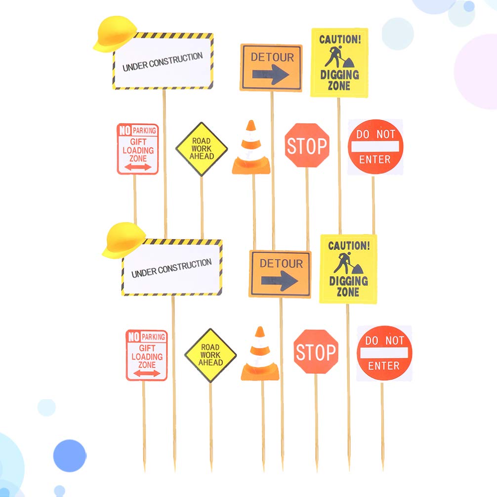 30PCS Mini Construction Vehicle Toys Set - Wooden Digger, Excavator, Tractor for Kids Birthday Cake Decorations, Party Favors & Engineering Play Scenes