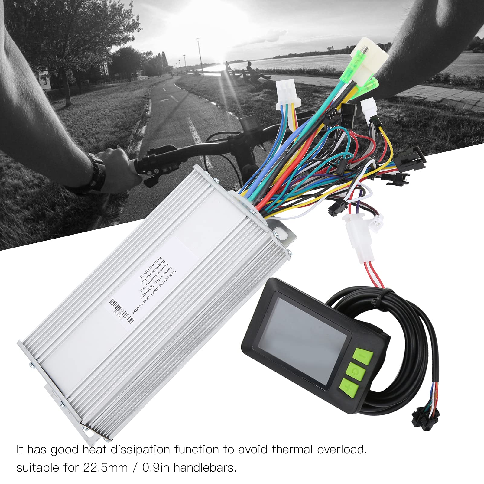 36V/48V 1000W Brushless Motor Speed Controller with LCD Display - Compatible with Electric Scooters & Bikes (22.5mm/0.9in Handlebars) - Perfect for Commuting, Off-Road Adventures & DIY E-Bike Projects