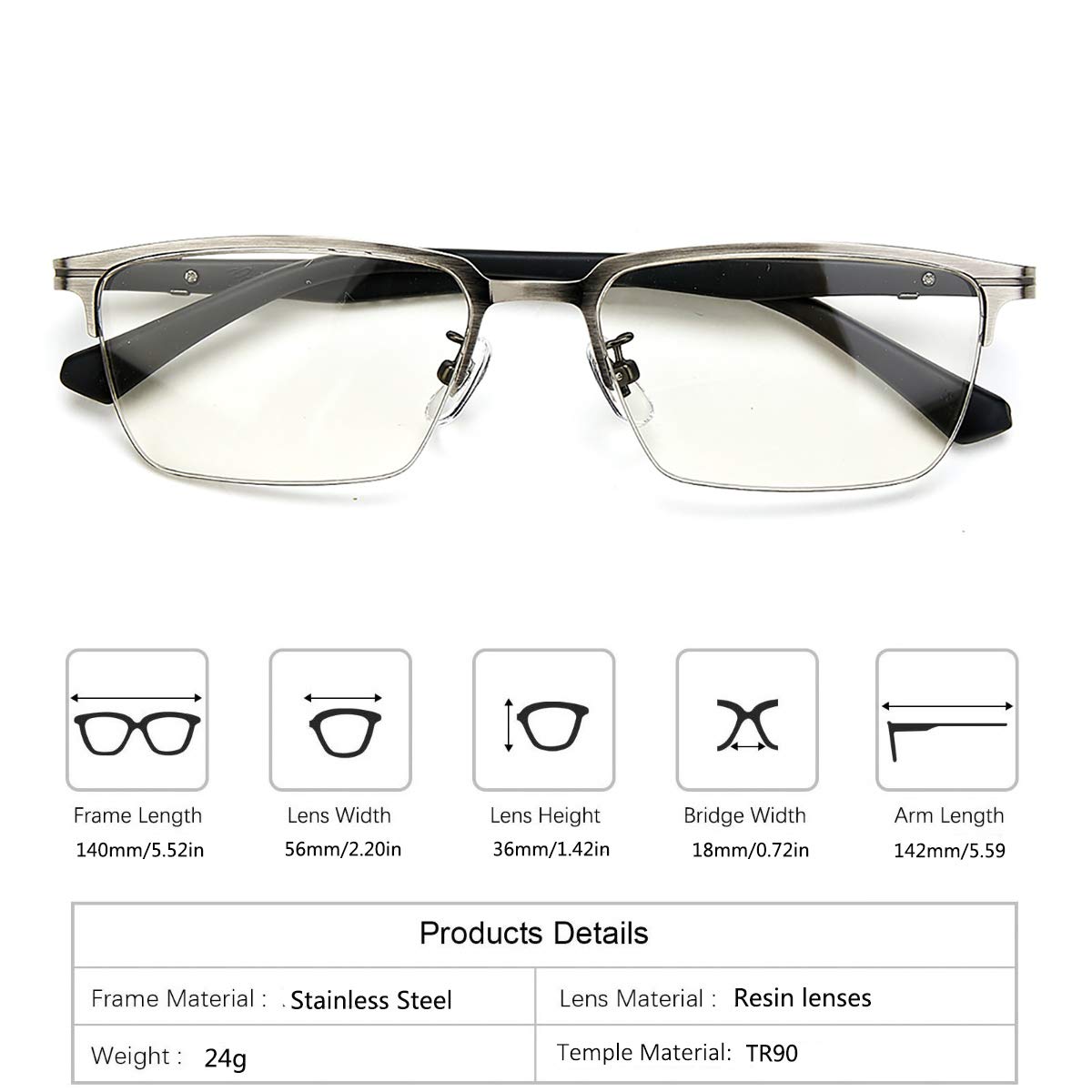 Blue Light Blocking Computer Reading Glasses for Men - Progressive Multifocal Lens for Screen Use, Office Work & Gaming - Reduce Eye Strain & Fatigue