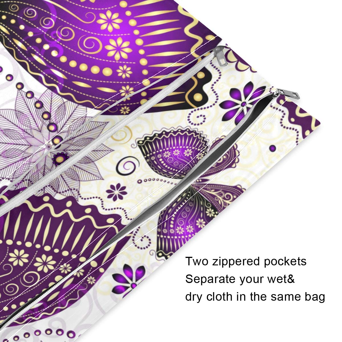 Waterproof Wet Dry Bag for Cloth Diapers & Swimsuits - 2 Pack Reusable Water Resistant Storage Bags - Perfect for Beach, Travel, Gym & Baby Essentials (Wet Clothes, Toiletries, Swim Gear)