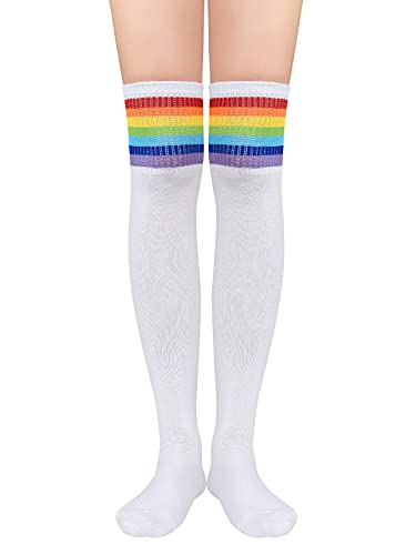 1 Pair White Rainbow