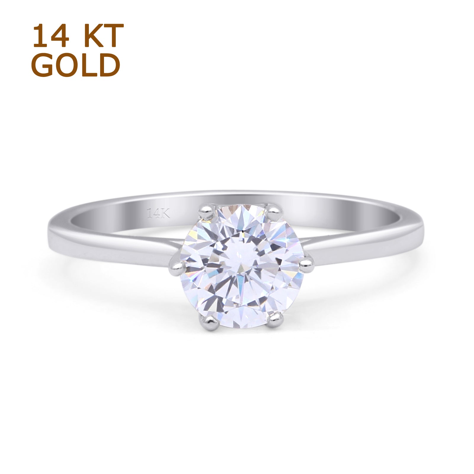 Cubic Zirconia 14K White Gold