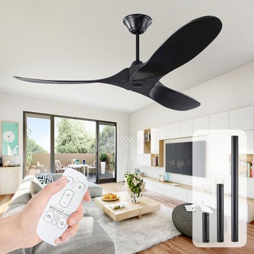 70 Inch Black Ceiling Fan No Light