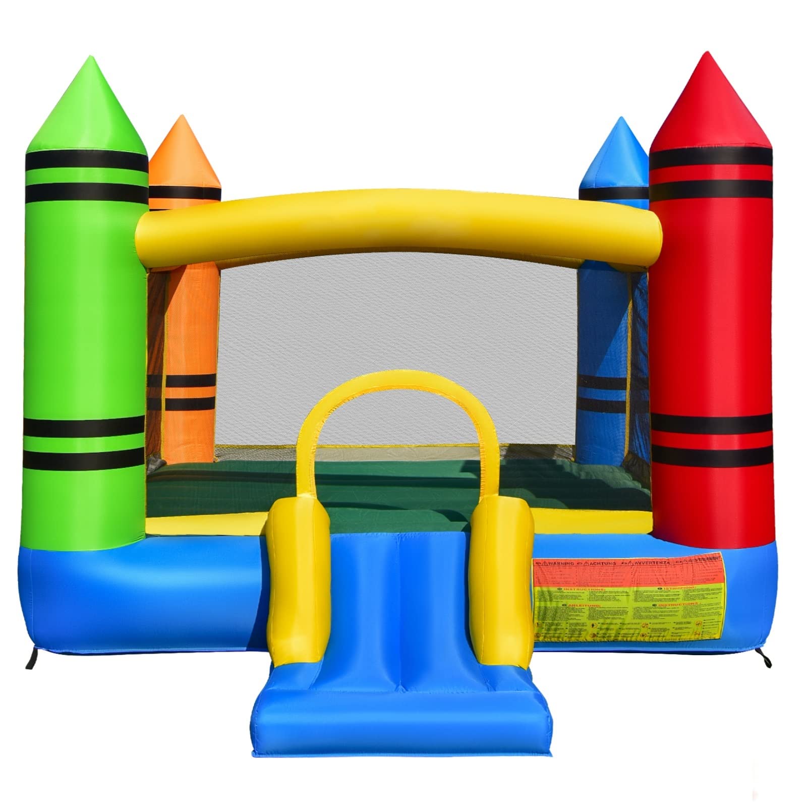 Costzon 12ft x 9ft Inflatable Bounce House with Slide - Kids Outdoor Play Castle for Birthday Parties, Backyard Fun & Indoor Entertainment - Durable Jumping Toy for Toddlers & Children Ages 3-12