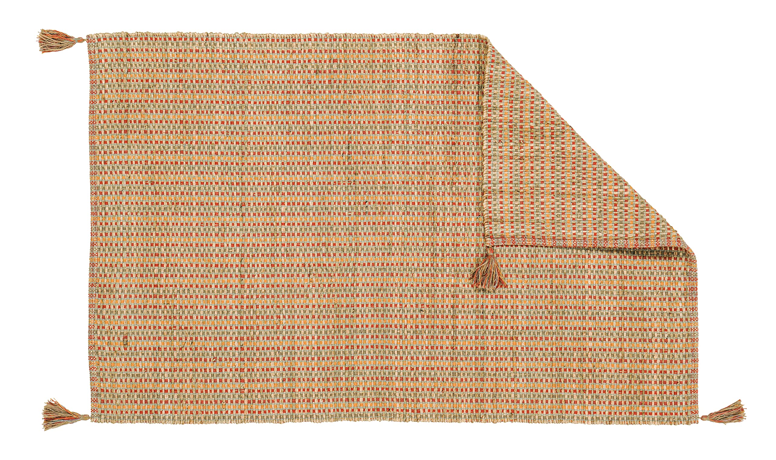 Handmade Manila Hemp & Cotton Natural Fiber Rug - Easy Maintenance, Non-Slip, Eco-Friendly 8'x10' Area Carpet for Living Room, Bedroom, Family Room (Spice) | Perfect for Cozy Home Decor & High-Traffic Areas