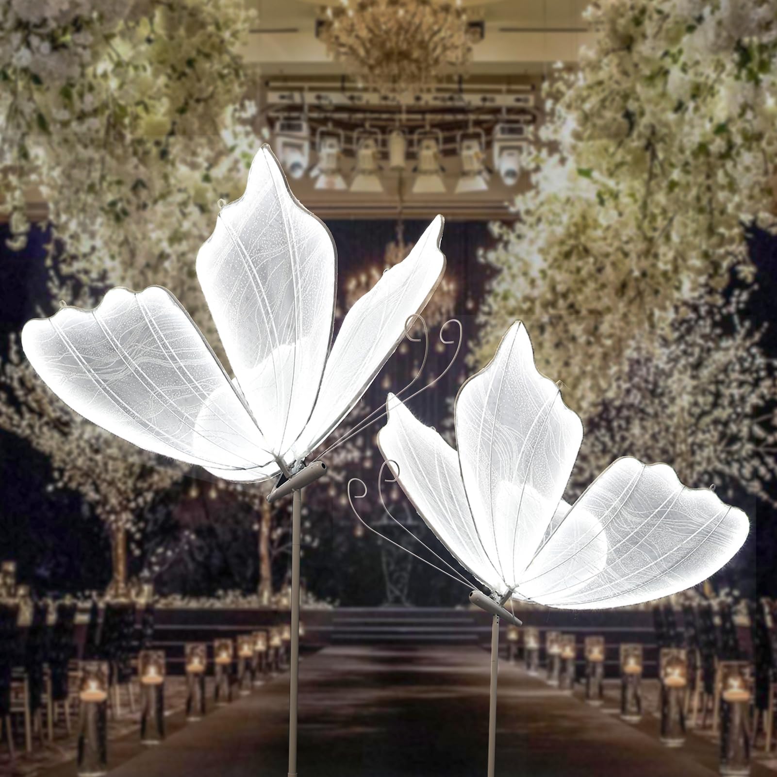 Elegant Butterfly Floor Lamp & Ceiling Lamp - Romantic Wedding Decorations for Ceremony, Party, and Events - Perfect for Indoor & Outdoor Wedding Venues