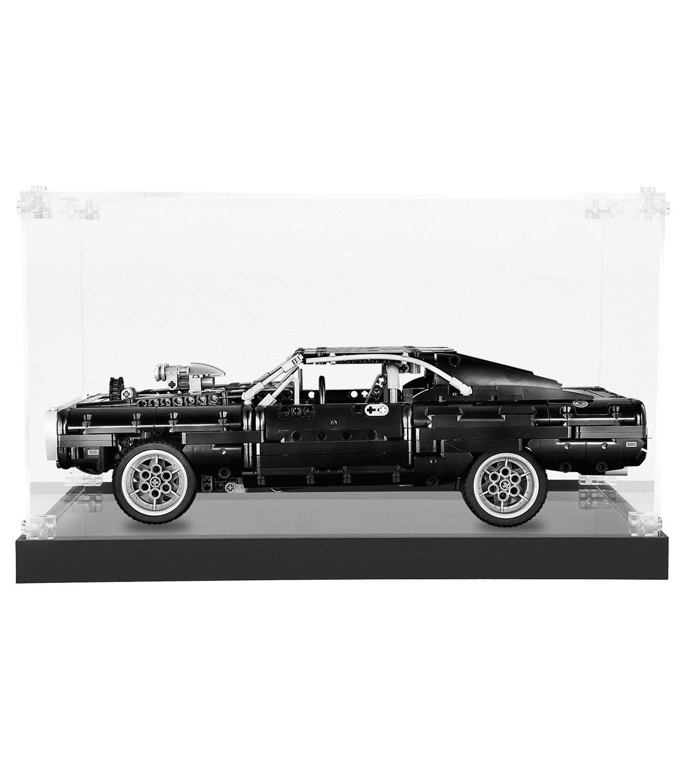 LEGO Dodge Charger Race Car 42111 Display Case - Clear Acrylic Showcase for Collectible Model Cars | Perfect for Home Decoration, Office Display & Gift Giving