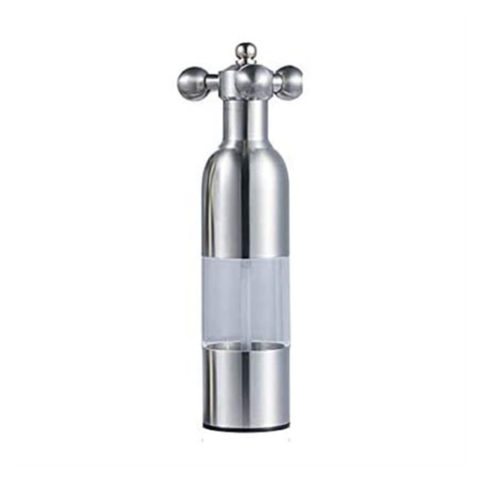 Premium 304 Stainless Steel Manual Pepper Grinder - Adjustable Coarseness, Glass Body Spice Mill for Kitchen, Coffee, Dining & Camping Use