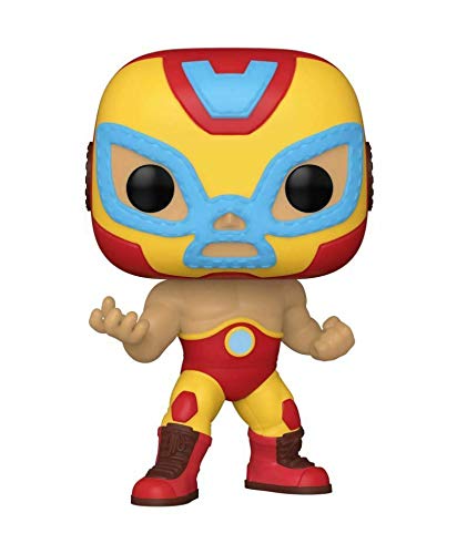 Iron Man The Invincible Hero Pop #709 Marvel Luchadores Vinyl Figure with EcoTek Protector for Display Box - Perfect for Collectors, Marvel Fans & Home Office Decor
