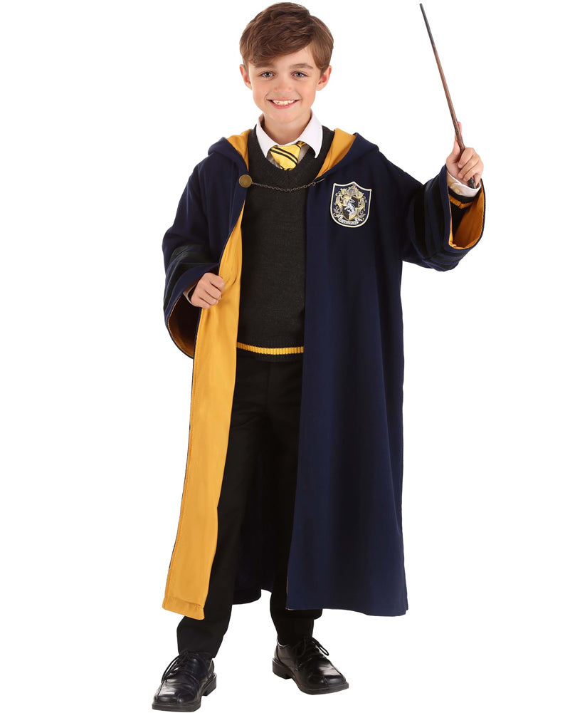 1920s Hogwarts Hufflepuff Kids Costume Robe - Authentic Harry Potter Cosplay Outfit for Halloween & Theme Parties
