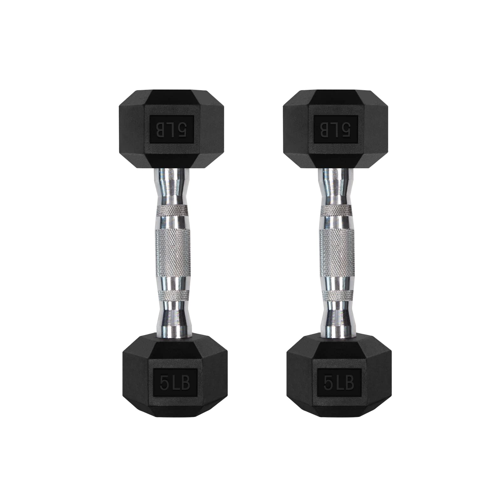 RitFit 5-300LBS Rubber Encased Hex Dumbbell Set with Optional Rack - Home Gym Strength Training Equipment, Coated Hand Weights for Workouts & Fitness | Perfect for Home Gym, CrossFit, and Weight Lifting