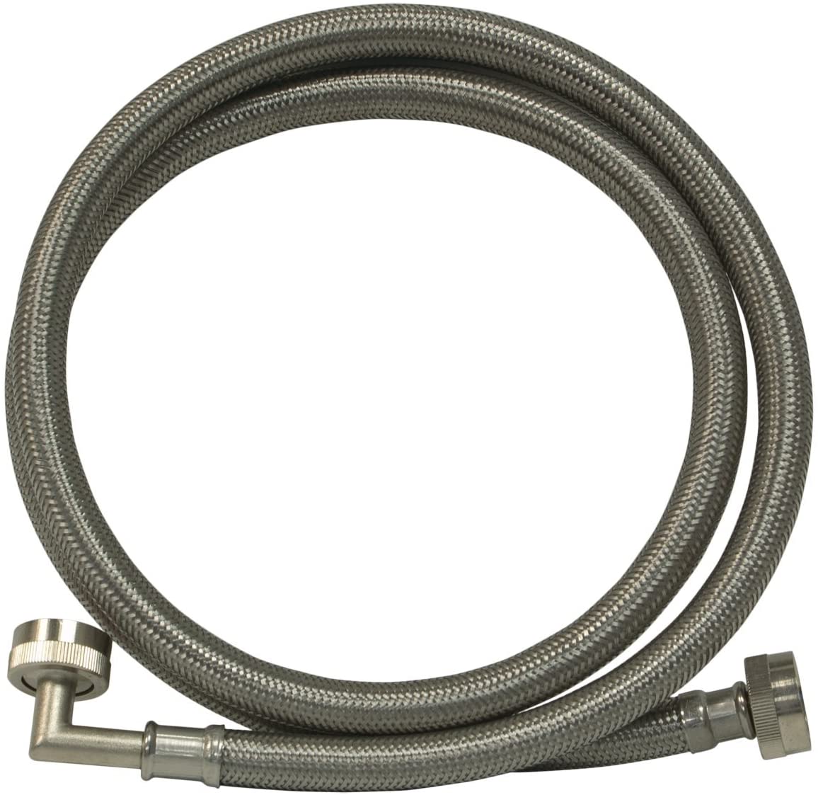 5 Ft Stainless Steel Washing Machine Hose with 90 Degree Elbow - Durable & Flexible Replacement for Laundry Appliances - Perfect for Tight Spaces & Leak Prevention