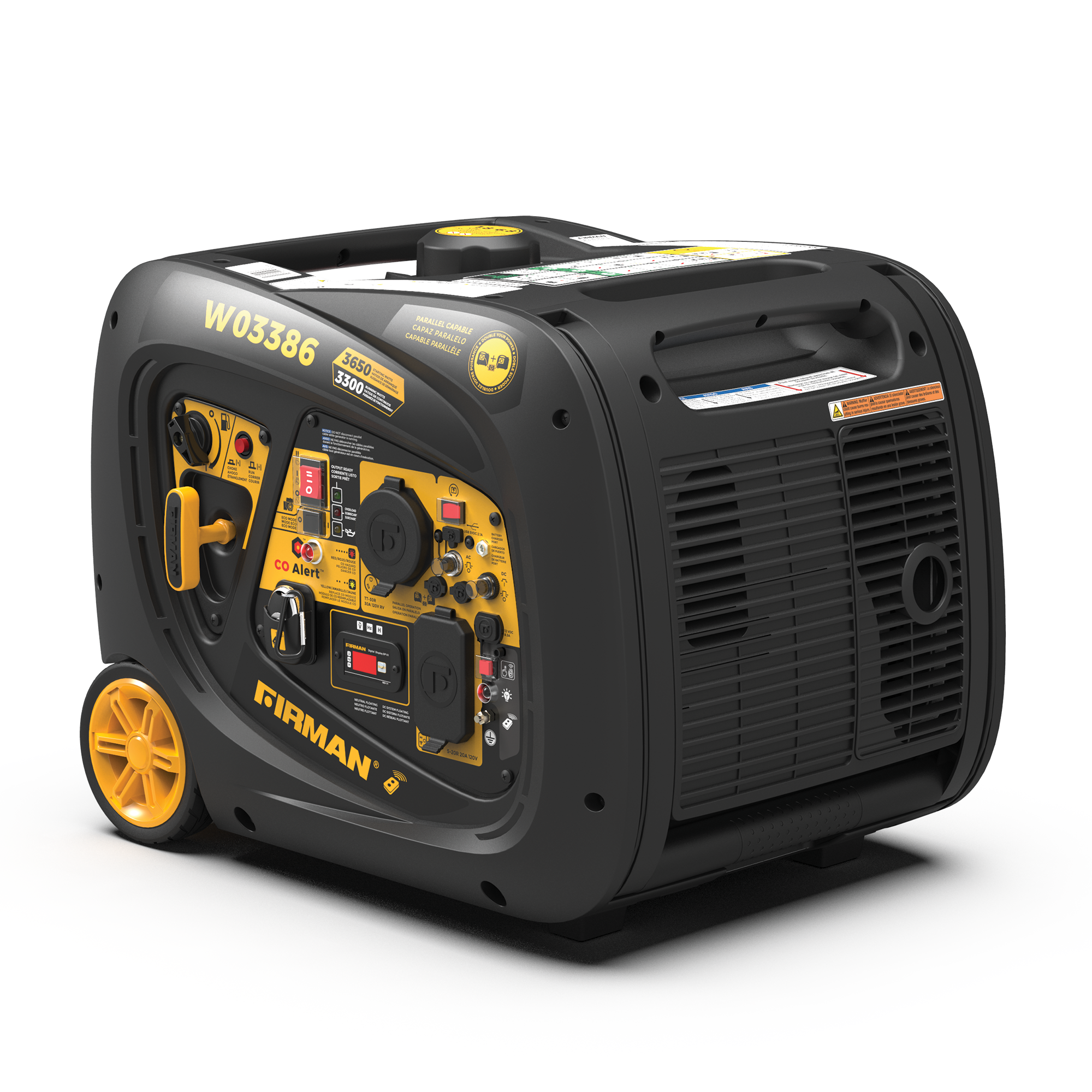 3650W Portable Inverter Generator with Remote Start & CO Alert - Quiet, Reliable Power for Camping, RV Trips, and Home Backup