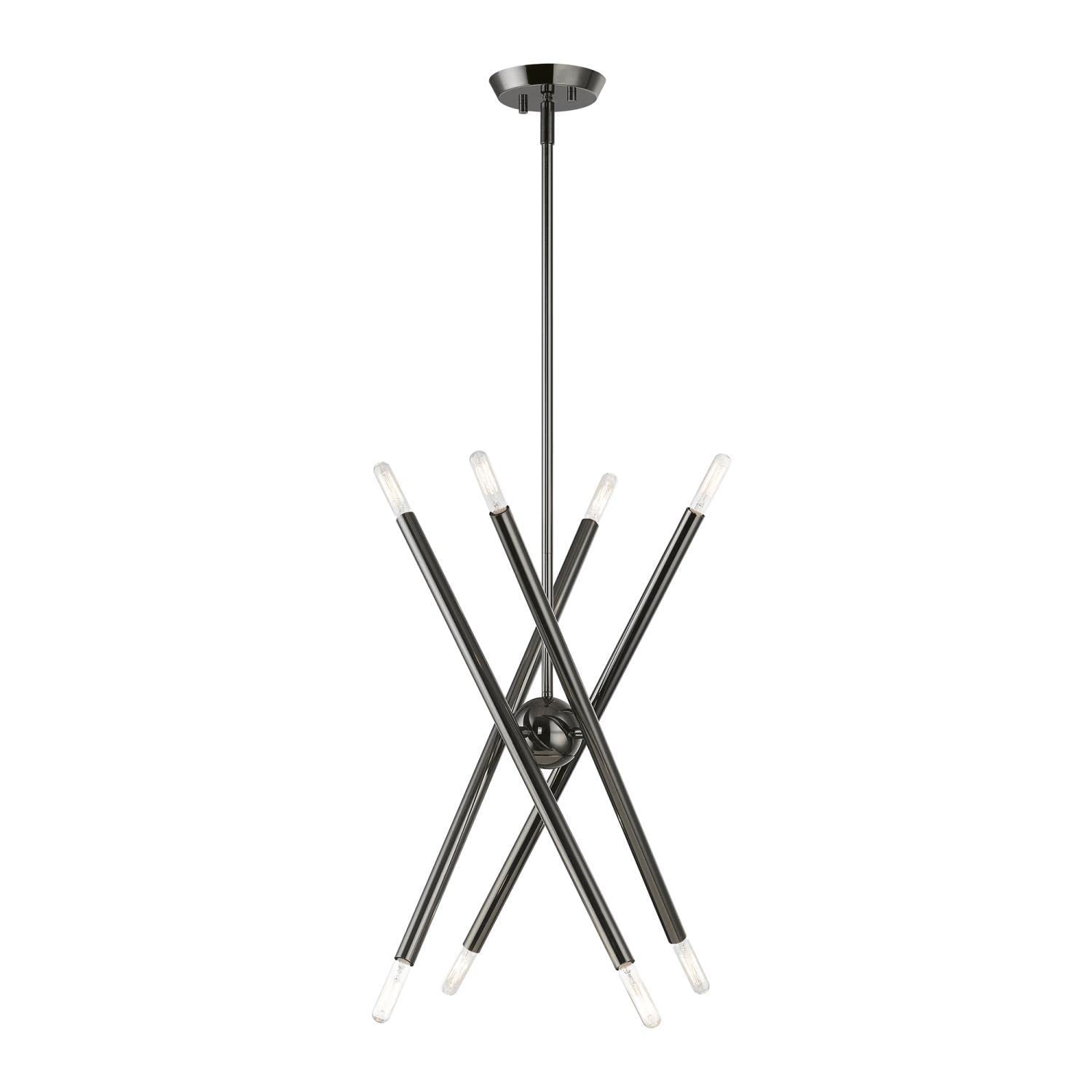 Livex Lighting 46774-46 Soho Black Chrome Chandelier - Elegant Ceiling Light Fixture for Dining Room, Bedroom & Living Room Decor