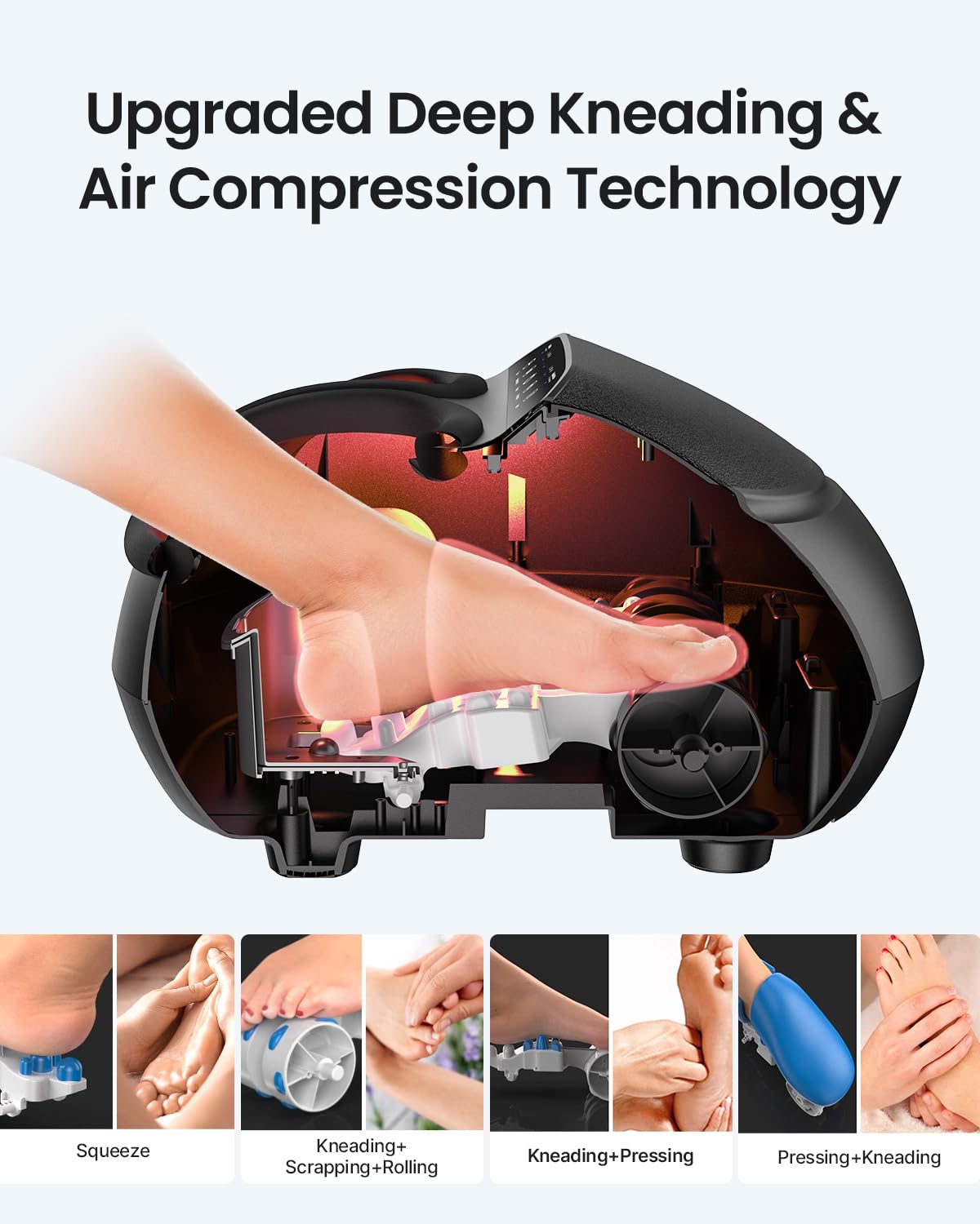RENPHO Shiatsu Foot Massager with Heat & Wireless Remote - 2025 Upgraded Deep Kneading for Plantar Fasciitis, Neuropathy Relief - FSA/HSA Eligible Foot Spa Machine - Perfect for Home/Office Use & Mother's Day Gifts (Fits Up to Size 14)