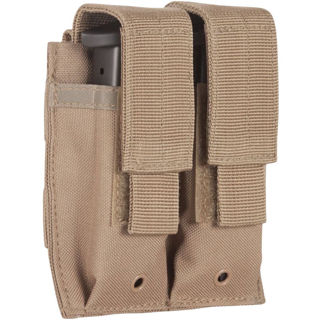 Tactical Dual Pistol Magazine Pouch - MOLLE Compatible Holster for Glock, Sig Sauer, 1911 - Perfect for Range Training, Airsoft & Military Use