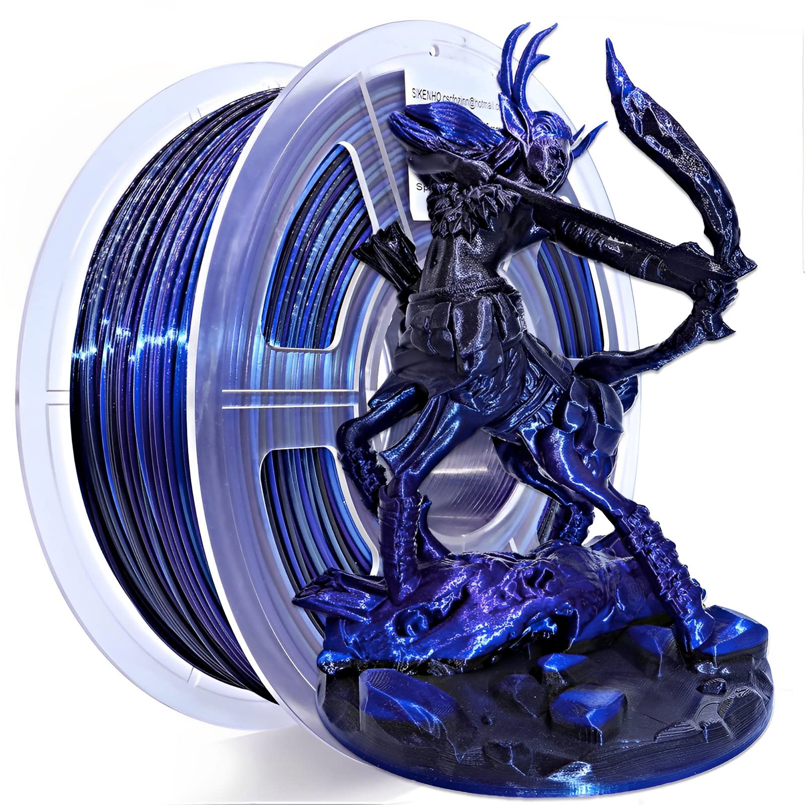 SIKENHO 3D Printer Filament 1.75mm - Color Changing PLA Filament (Black Blue Purple Gradient) 1kg Spool for Smooth 3D Printing - Perfect for Cosplay Props, Home Decor & DIY Crafts