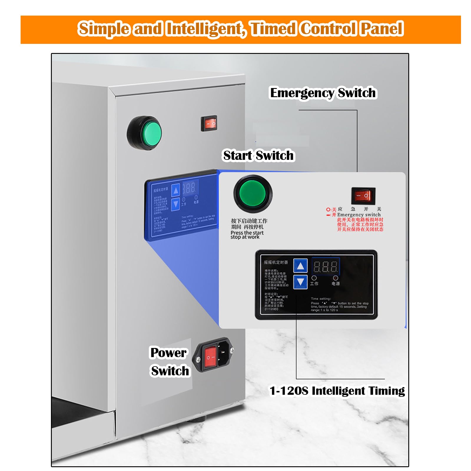 INTBUYING Automatic Bubble Tea Shaker Machine - Dual Station Electric Milk Tea Mixer with 4 Stainless Steel Mugs for Boba, Coffee & Beverages | Perfect for Tea Shops, Cafes & Home Use