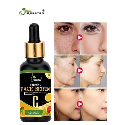 FORESTER 10% Vitamin C Face Serum for Glowing Skin - 30ml Brightening Serum with Highly Stable Vitamin C for Women & Men | Anti-Aging, Dark Spot Treatment, Daily Skincare Routine