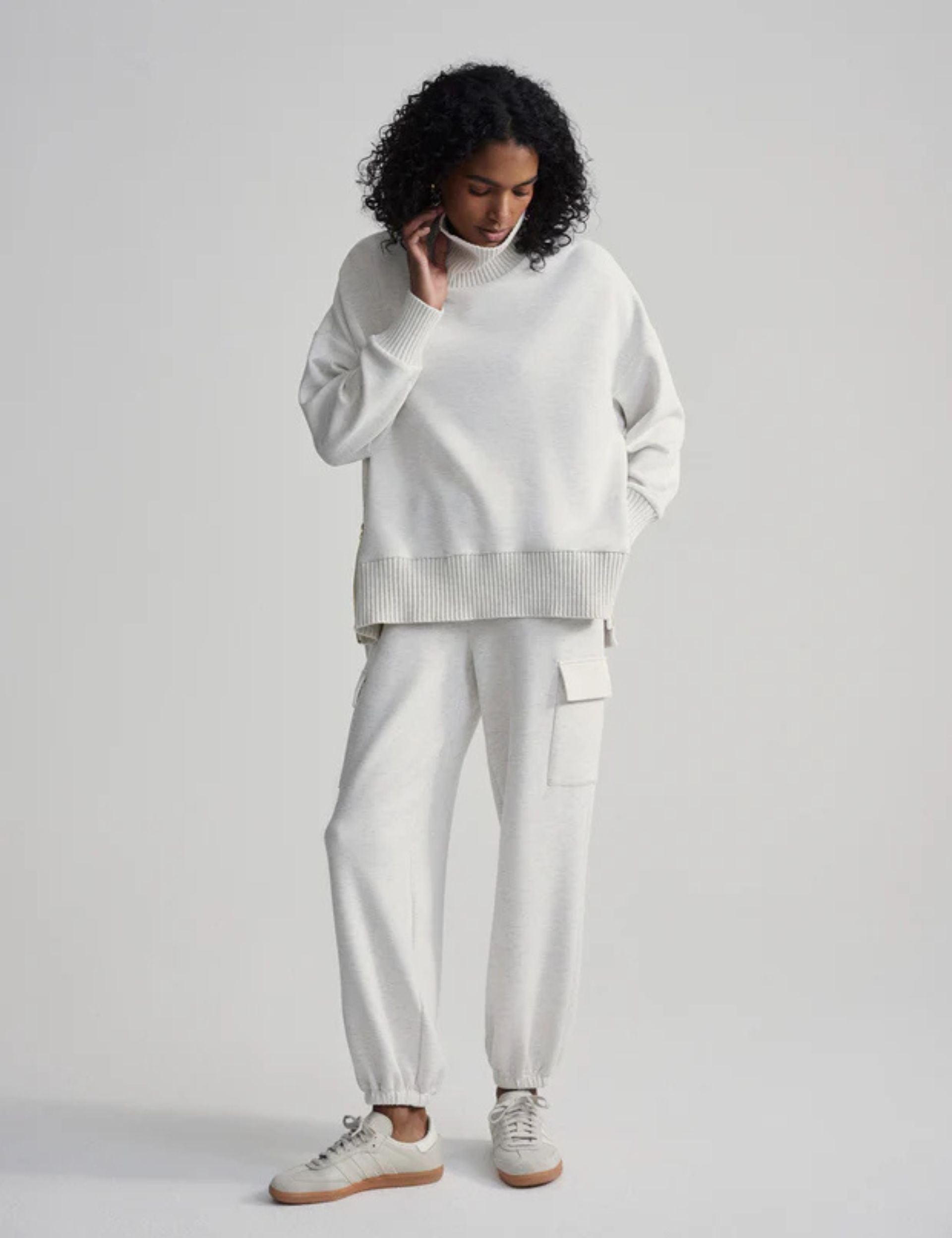 Barker High Neck Sweater for Women - Soft Ivory Marl Pullover - Perfect for Casual Outfits & Cozy Winter Days