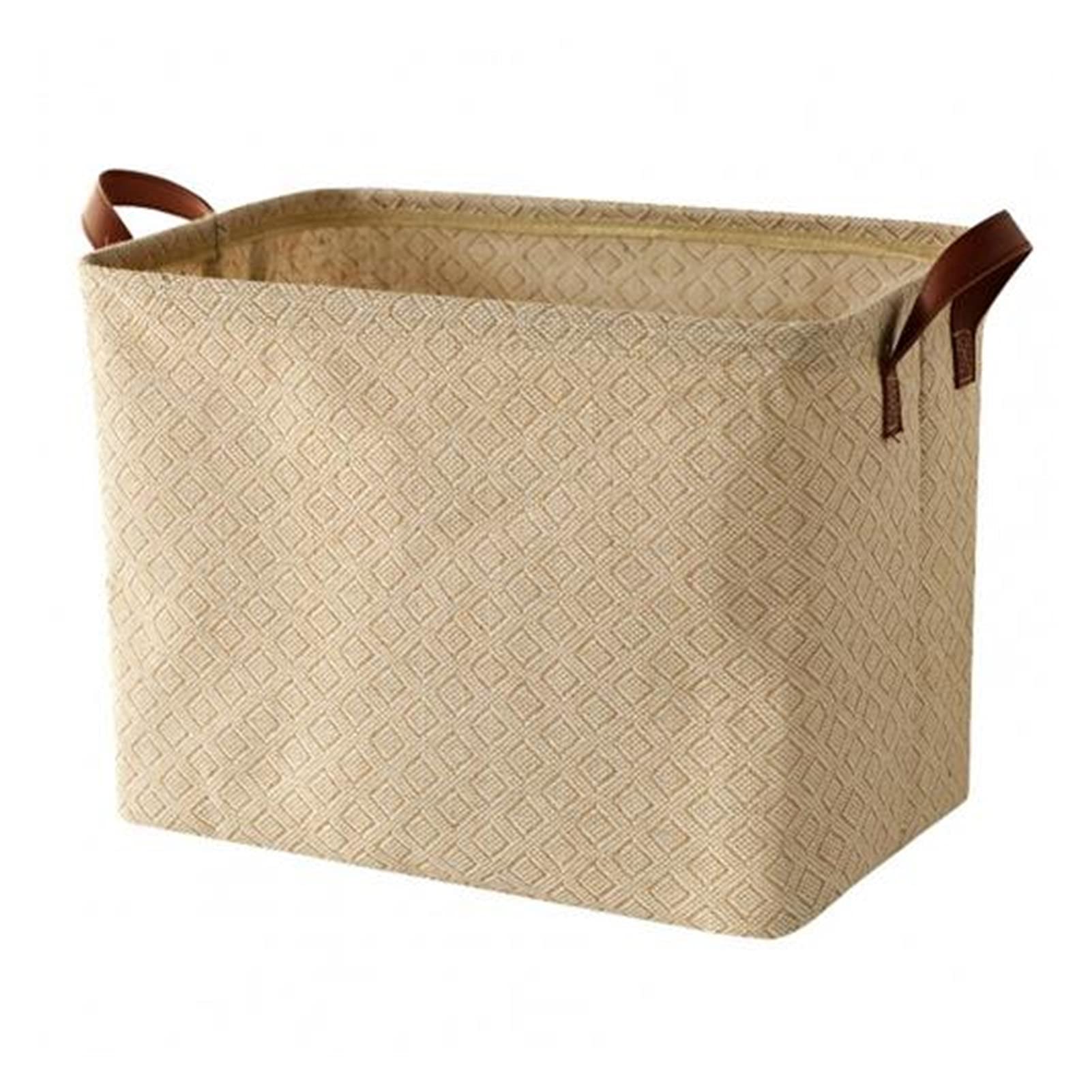 JSJJEDC Decorative Fabric Storage Basket - Dense Stitch Laundry Hamper for Clothes & Organizing (5 Colors) - Perfect for Bedroom, Bathroom & Closet Storage