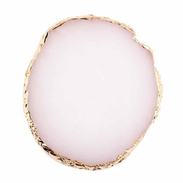 Crystal Slice Jewelry Coaster Set - Natural Stone Drink Coasters for Home Decor, Wedding Gift & Table Protection - Perfect for Coffee Tables, Dining Tables and Party Decorations