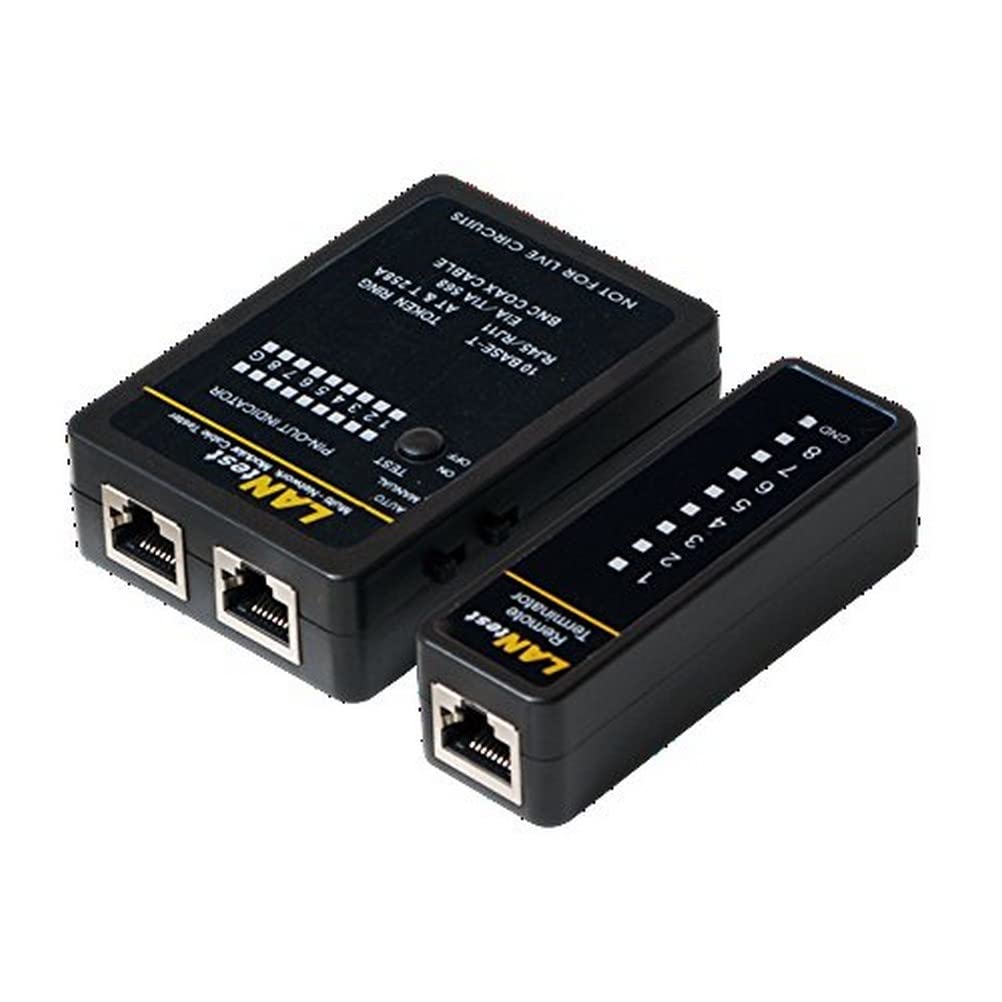 Professional WZ0015 Multi Network Cable Tester with Remote Unit - RJ45/RJ11 Ethernet LAN Wire Tester for Cat5/Cat6/Cat7 - Ideal for IT Technicians, Network Installations & Home Office Setup