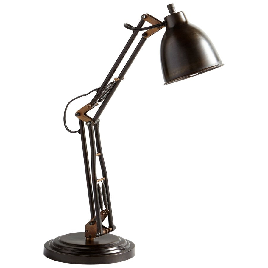 Cyan Design 10661 Right Radius Table Lamp in Bronze - Modern Desk Lamp for Living Room, Bedroom & Office Decor