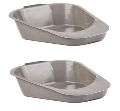 Portable Fracture Bedpan with Built-in Handle - Grey (Pack of 2) | Durable Medical Bed Pans for Elderly & Post-Surgery Care | Home & Hospital Use