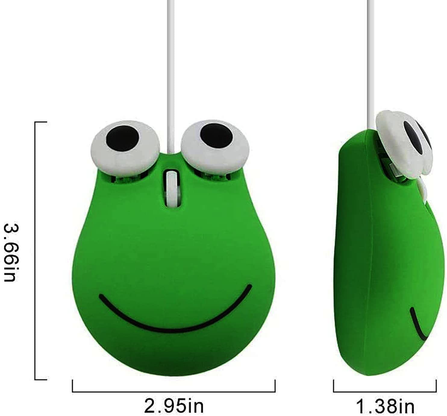 Cute Wired Frog Mouse - Ergonomic Computer Mouse with Mouse Pad for Kids & Adults | Mini Lovely Animal Frog Shaped Mouse for Laptop & Desktop PC | Perfect for Home, Office & School Use (Green)