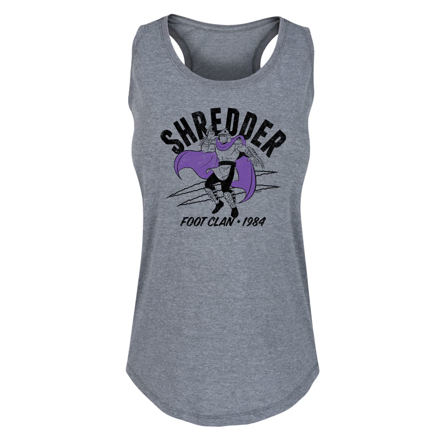 Teenage Mutant Ninja Turtles Shredder Women's Racerback Tank Top - Hybrid Apparel TMNT Graphic Muscle Tee - Perfect for Cosplay, Comic Con & Casual Wear