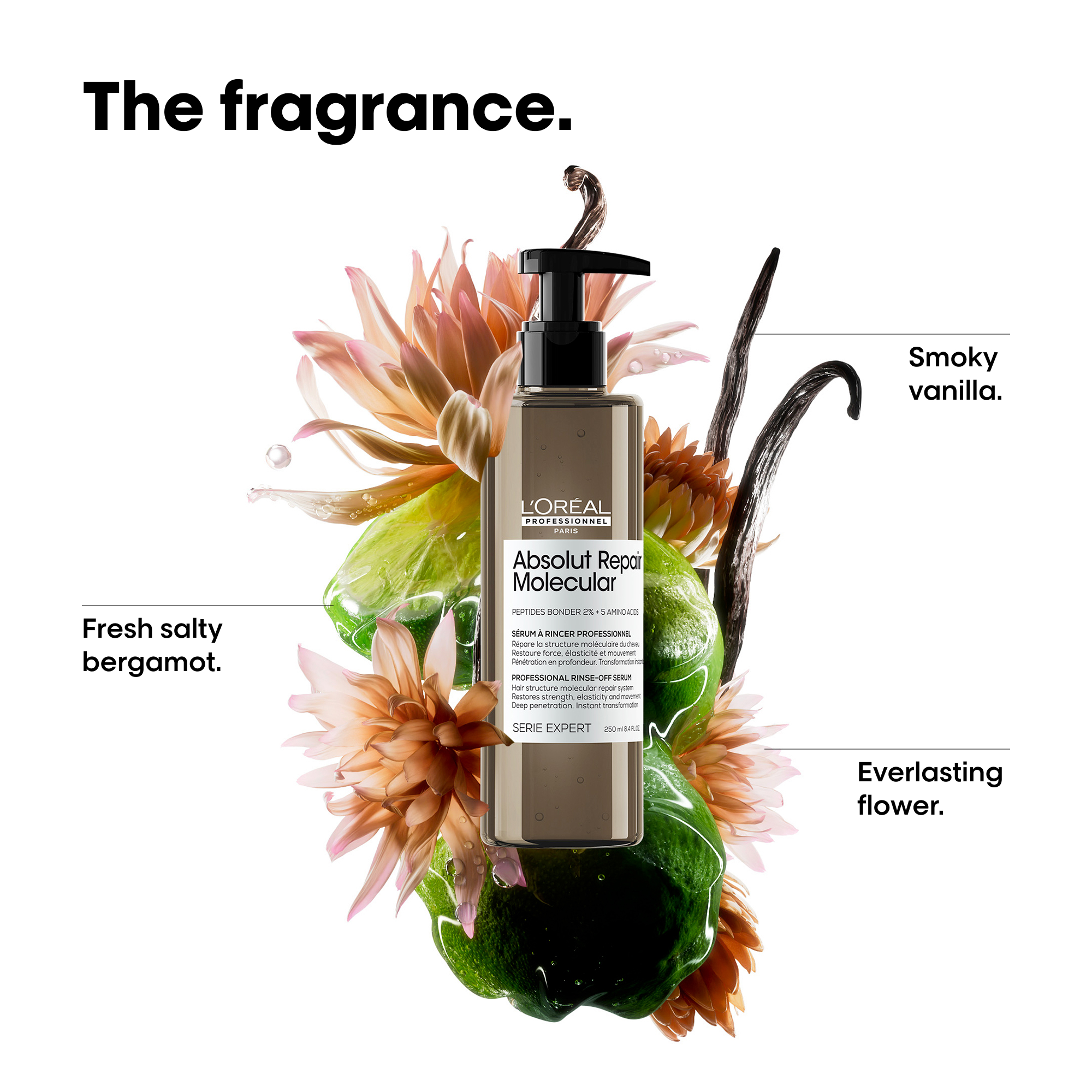 L'Oreal Professionnel Absolut Repair Molecular Rinse Off Serum 250ml - Hair Repair Treatment for Damaged Hair - Salon Quality Leave-In Conditioner for Dry, Frizzy Hair - Perfect for Post-Color & Heat Styling Care