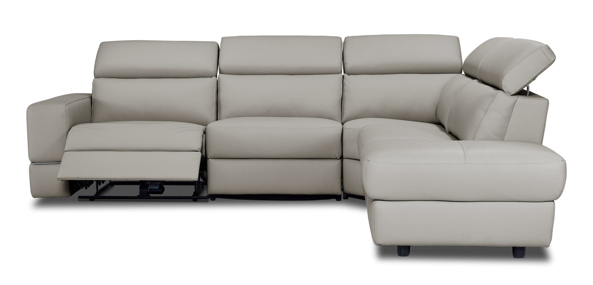 Bianca 3-Piece Power Reclining Sectional Sofa with Right-Facing Chaise in Cream - Modern L-Shaped Living Room Furniture for Family Movie Nights & Relaxation