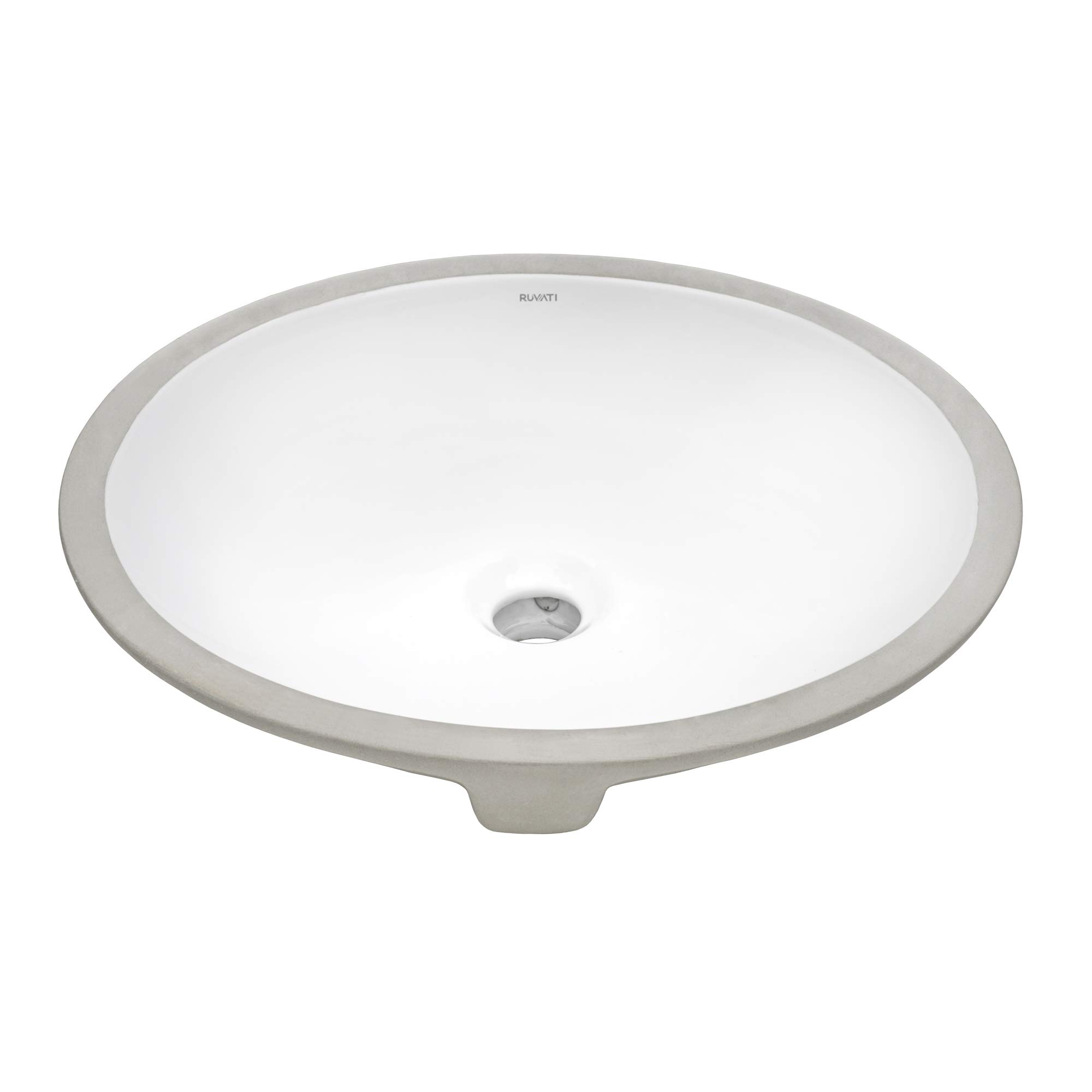 Ruvati 19 x 16 Inch White Oval Ceramic Undermount Bathroom Sink with Overflow - Porcelain Vanity Basin for Bathroom & RV (RVB0619) - Perfect for Modern Home, Guest Bath, and Tiny House Renovations
