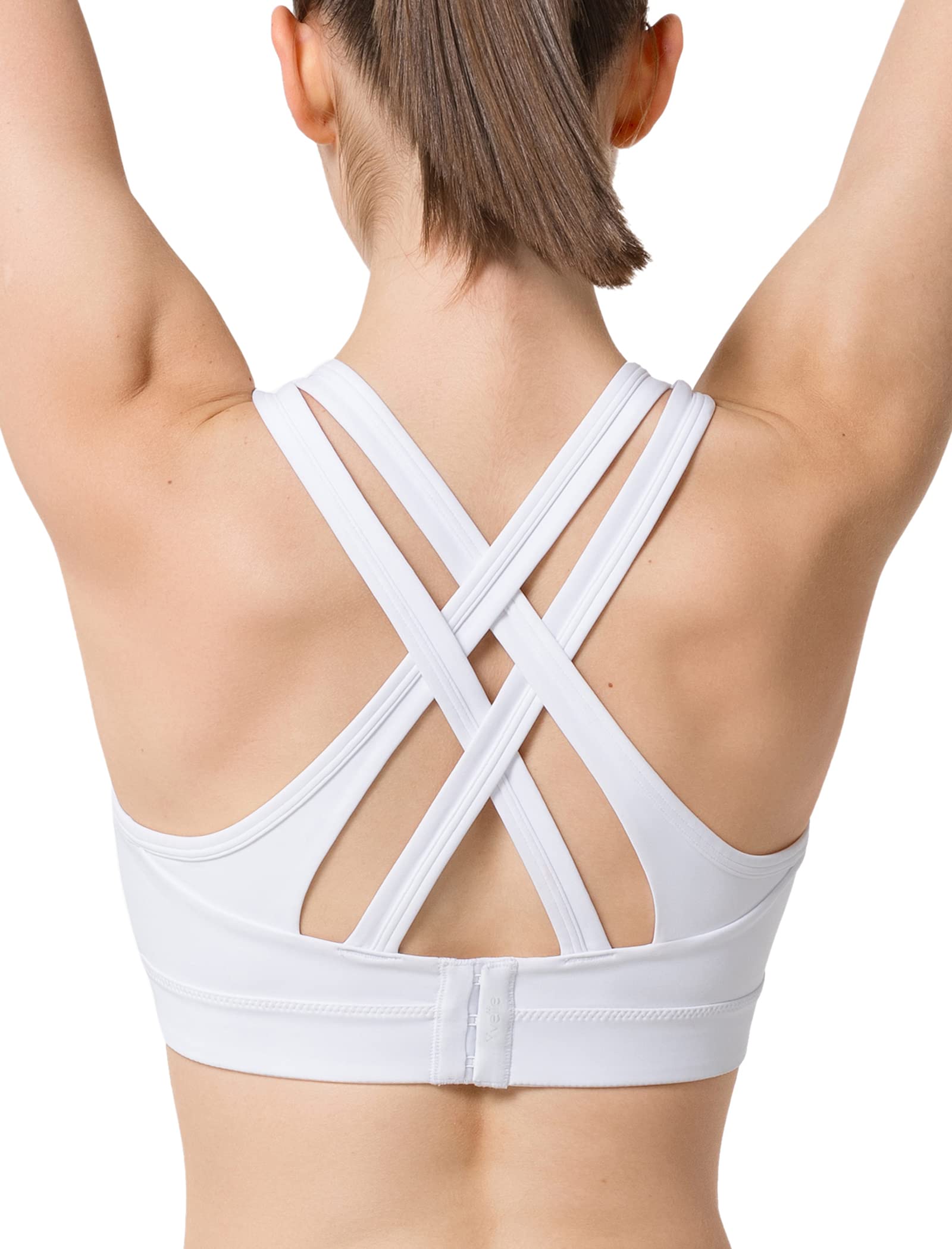 Yvette Women's High Impact Sports Bra - Criss Cross Back Supportive Running Bra for Plus Size - Gym, Yoga & Workout Activewear