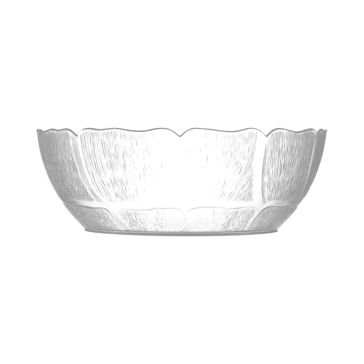 Carlisle 691407 Clear Petal Mist Bowl - 5.7 Quart Serving Bowl for Salads, Pasta & Party Snacks - Durable Plastic Mixing Bowl for Kitchen & Outdoor Entertaining