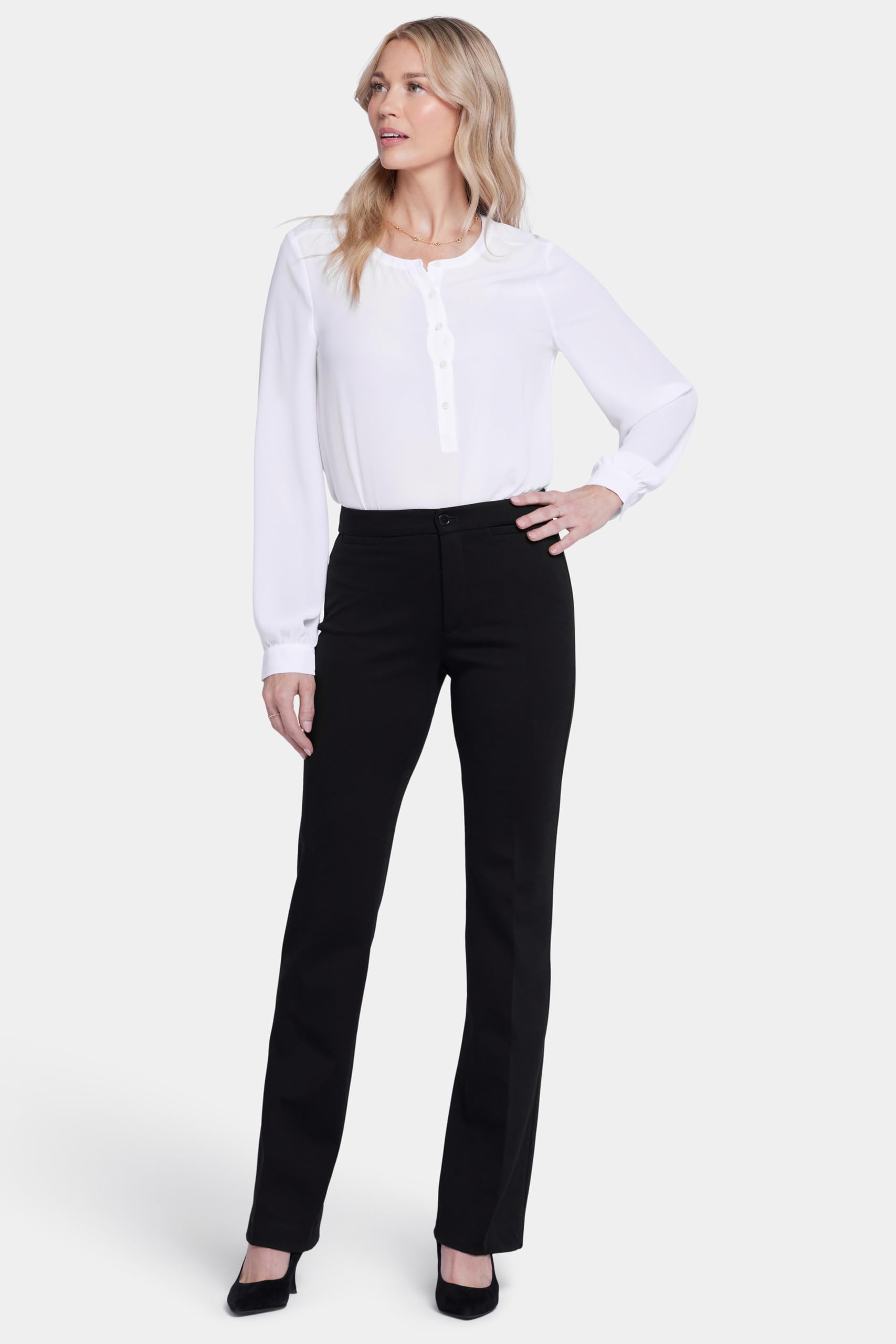 NYDJ Women's Slim Ponte Knit Pants - Professional Office Work Trousers for Business Casual & Formal Wear | Comfortable Stretch Pants for Work, Meetings & Everyday Office Outfits