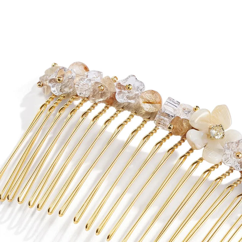 Elegant Jasmine Hair Side Comb - Vintage Floral Hair Clip for Women & Girls - Perfect for Weddings, Parties & Everyday Styling
