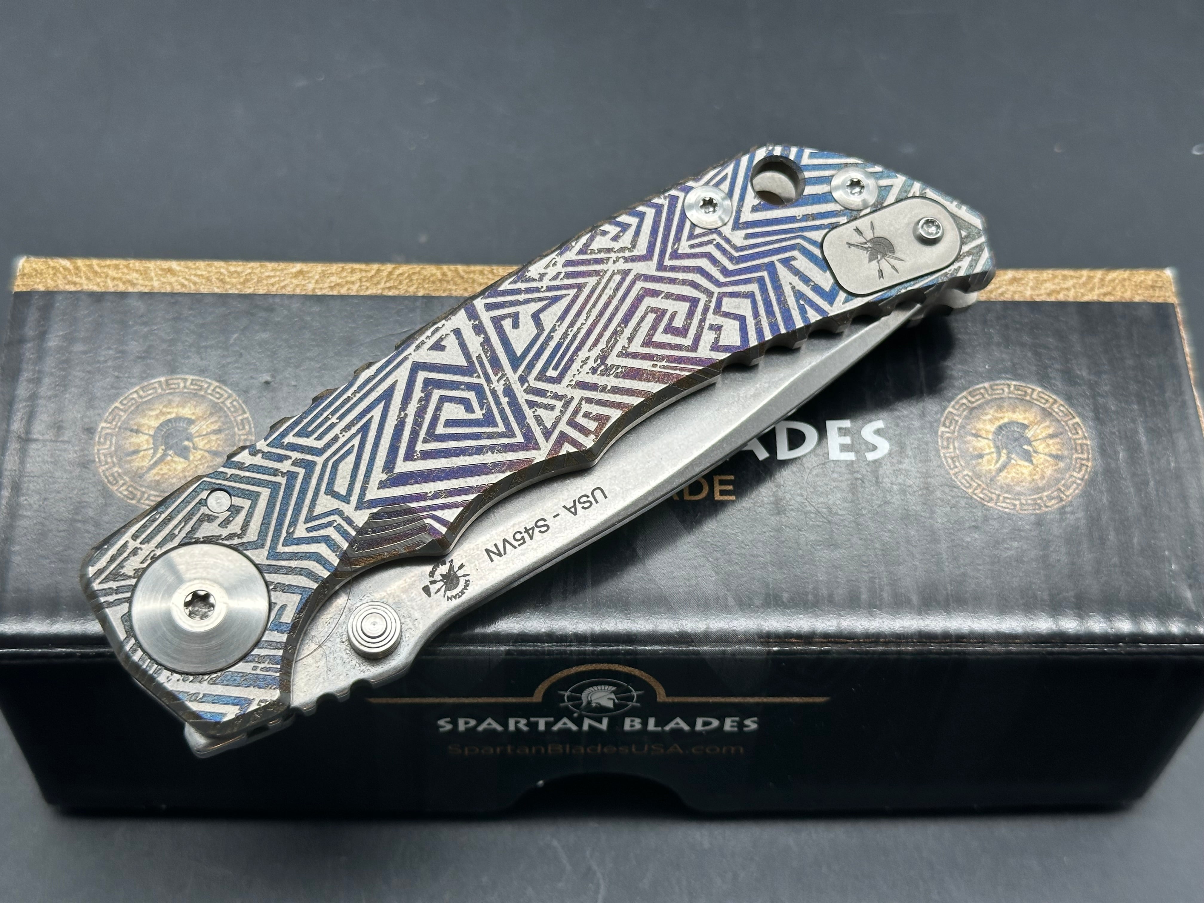 Spartan Harsey Folder 4 - Premium Tactical Folding Knife with Durable Titanium Handle - Perfect for Outdoor Camping, Survival Gear & Everyday Carry (EDC)