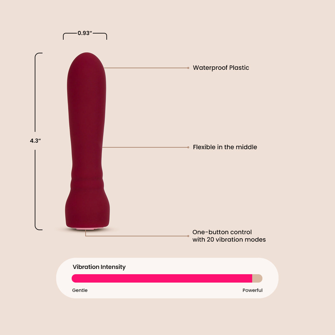 Femme Funn Booster Bullet Vibrator - 20 Powerful Vibration Modes, Rechargeable Mini Personal Massager for Women - Perfect for Solo Play & Couples Intimacy