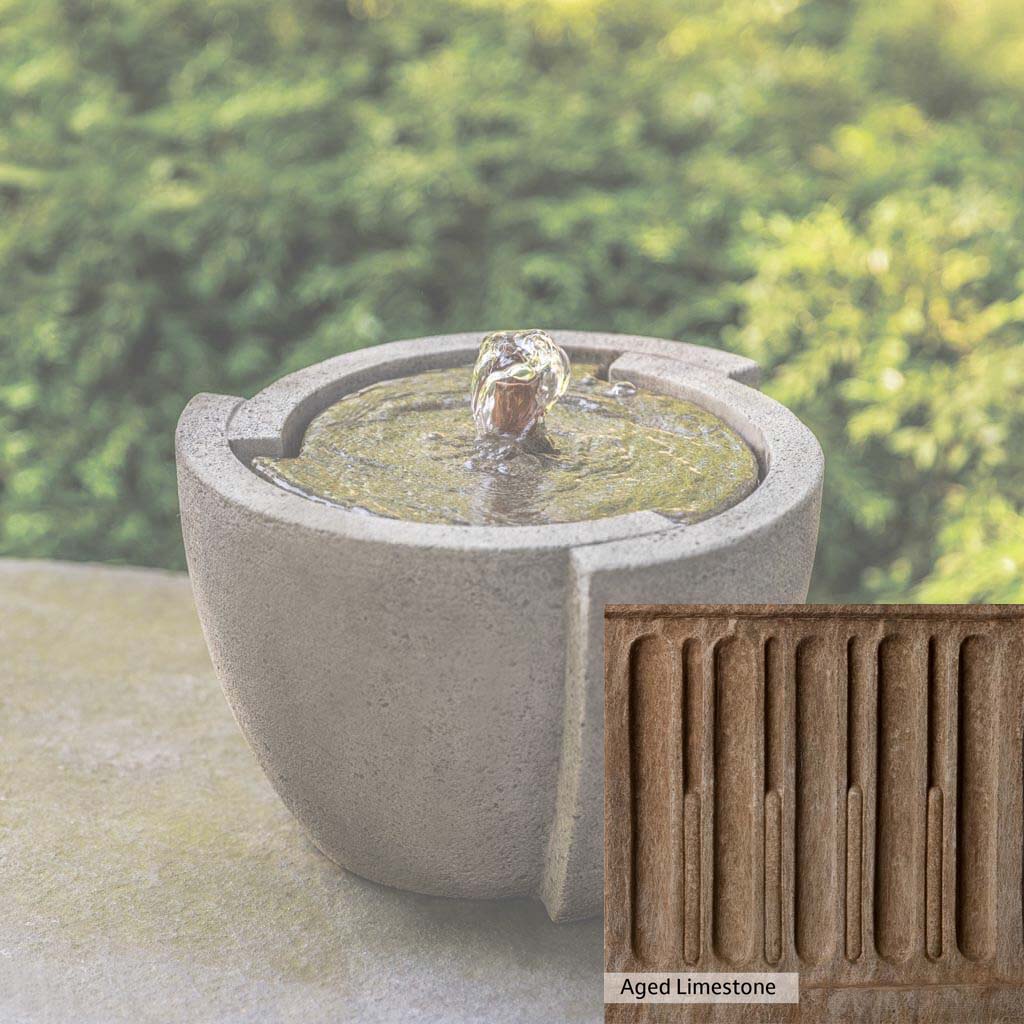 Campania International M Series Modern Outdoor Water Fountain - Elegant Garden Decor for Patio, Yard, and Landscape Design