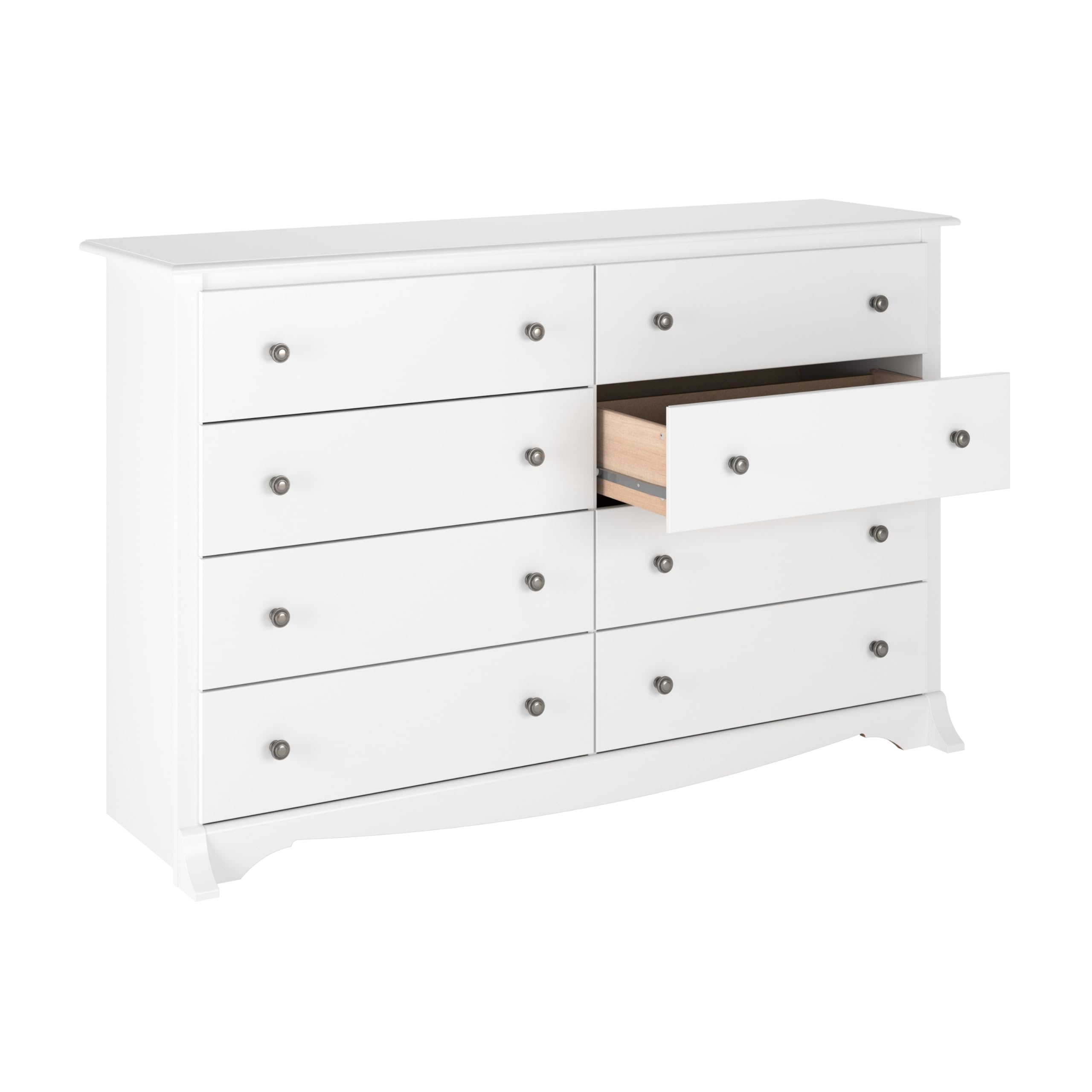 Prepac Sonoma 8-Drawer Double Dresser - White Wide Chest of Drawers for Bedroom Storage & Organization (17.25
