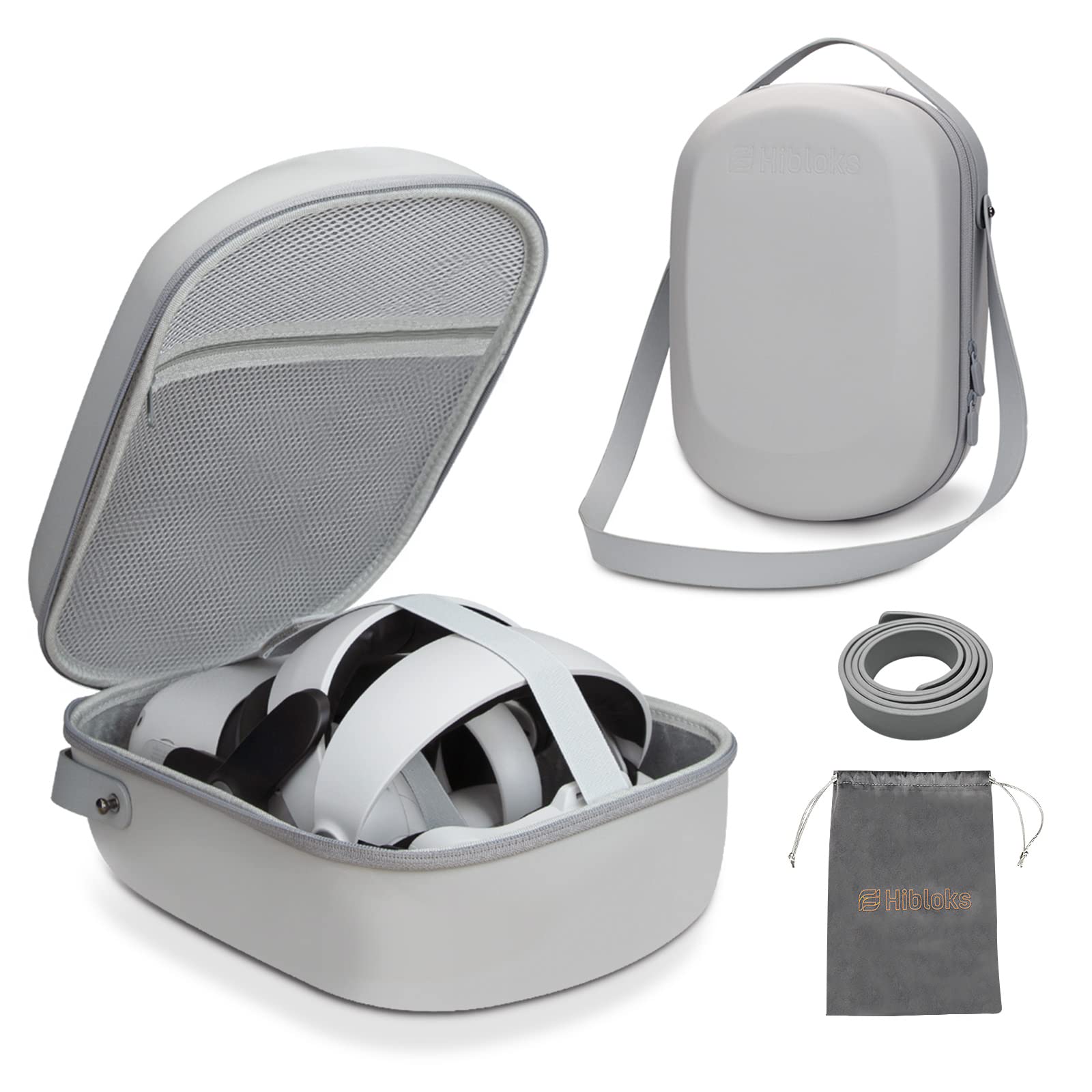 HiBloks Hard Travel Carrying Case for Meta Quest Pro & Oculus Quest 2 VR Headset - Protective Storage Bag for Controllers, Elite Head Strap & Accessories - Perfect for Travel, Gaming & Outdoor Adventures