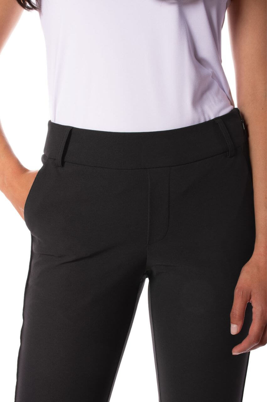 Black Stretch Ankle Pants for Women - Comfortable High Waisted Slim Fit Yoga Pants for Workout, Running, Lounge & Everyday Wear