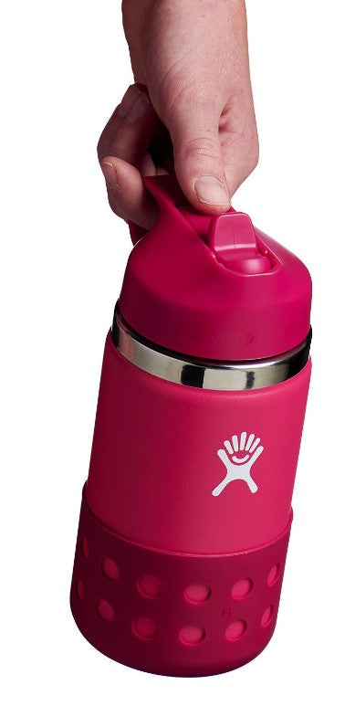 12 oz Kids' Wide Mouth Water Bottle with Straw Lid - BPA-Free Leak Proof Stainless Steel Bottle for School, Sports & Outdoor Activities