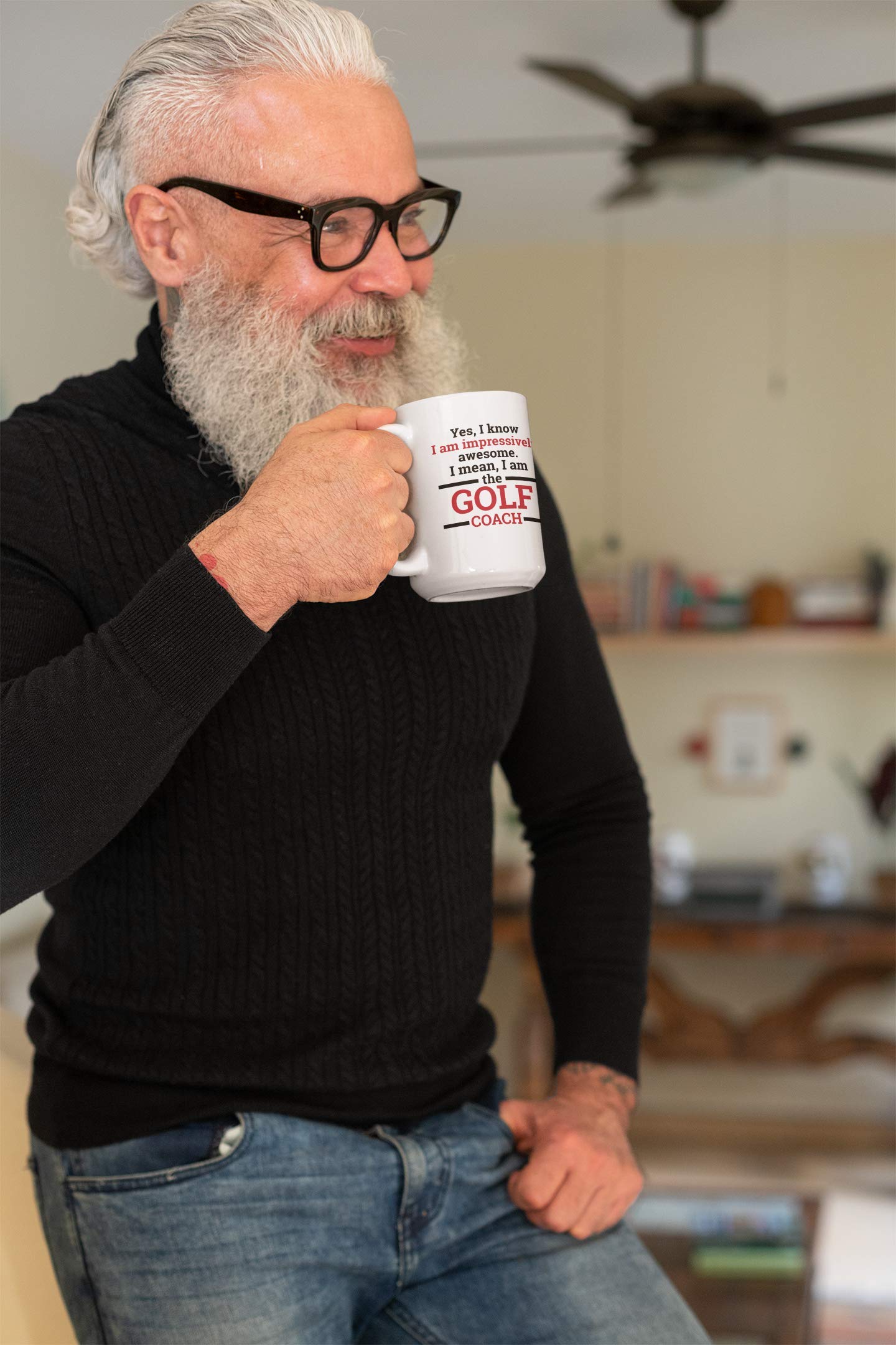 **Premium 11oz Golf Coach Coffee & Tea Mug – Perfect Gift for Golf Enthusiasts – Ideal for Home, Office, or Golf Course Use**